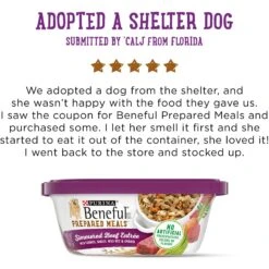 Purina Beneful Prepared Meals Simmered Beef Entree With Carrots, Barley, Wild Rice & Spinach Wet Dog Food 17 Purina Beneful Prepared Meals Simmered Beef Entree With Carrots, Barley, Wild Rice & Spinach Wet Dog Food -Blue Buffalo || ROYAL CANIN || Wellness Sales 100179 PT6. AC SS1800 V1700159054