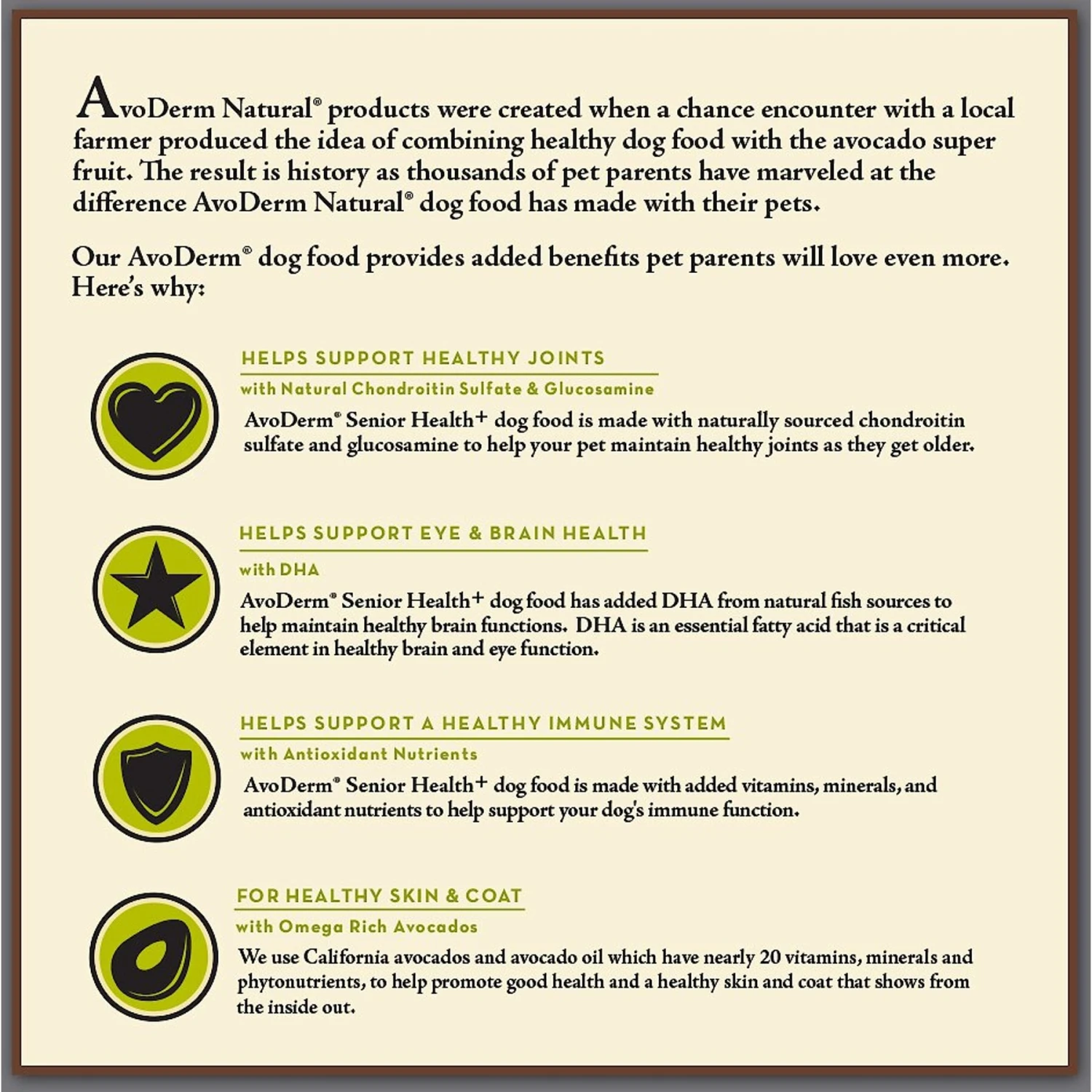 AvoDerm Advanced Senior Health Lamb & Chicken Meal Formula Dry Dog Food 9 AvoDerm Advanced Senior Health Lamb & Chicken Meal Formula Dry Dog Food - Image 7