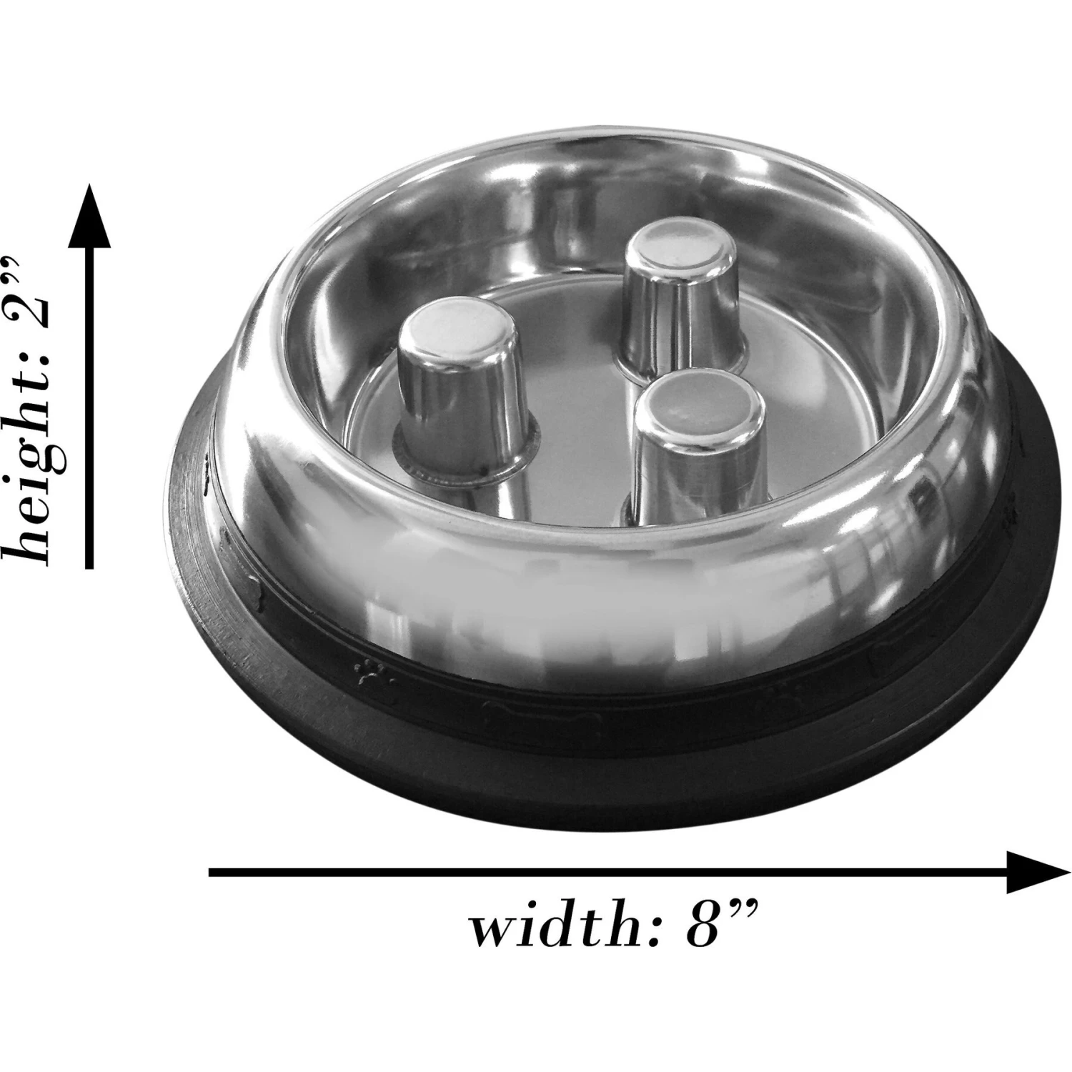 QT Dog Brake-Fast Non-Skid Stainless Steel Dog & Cat Bowl 4 QT Dog Brake-Fast Non-Skid Stainless Steel Dog & Cat Bowl - Image 2