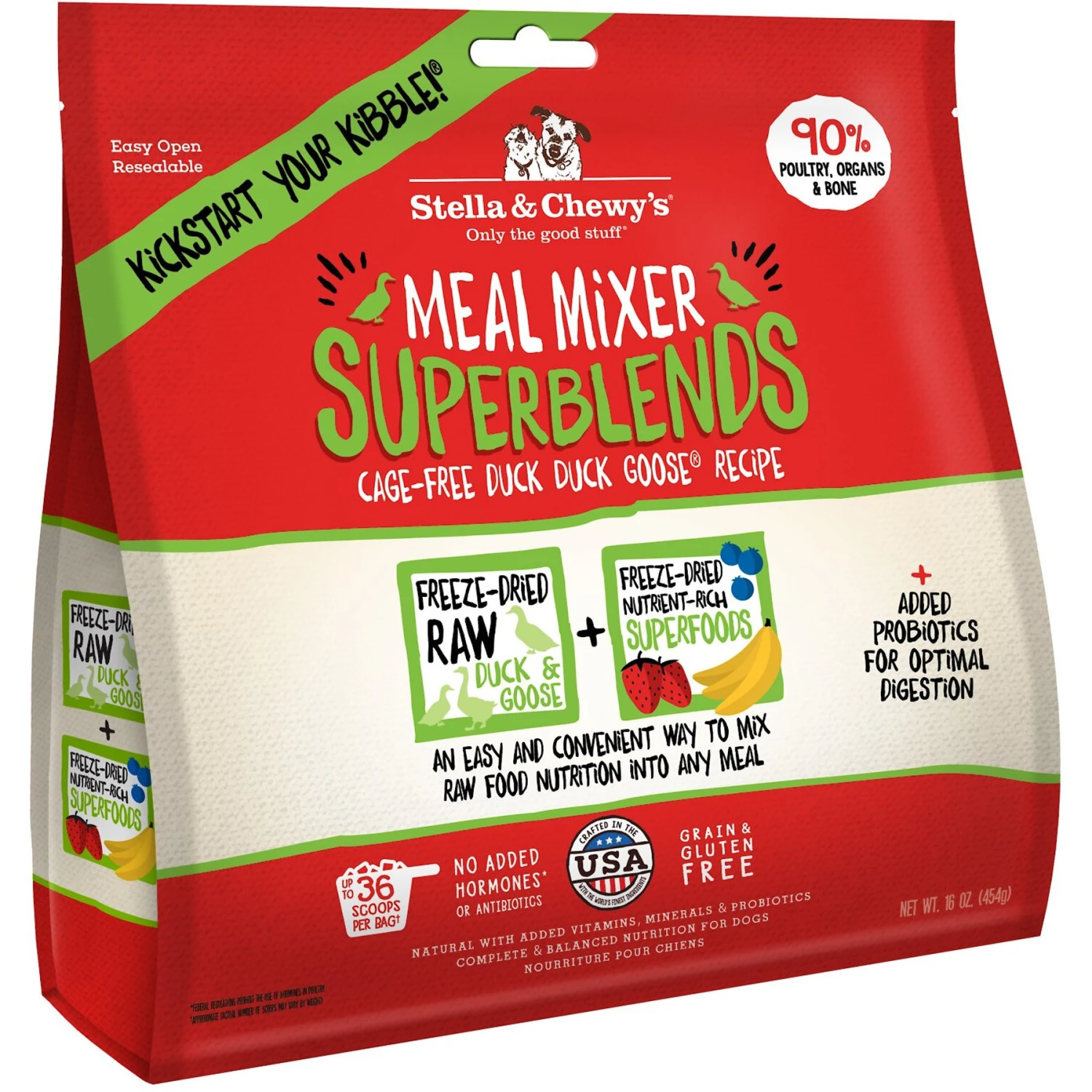 Stella & Chewy's SuperBlends Cage-Free Duck Duck Goose Recipe Meal Mixers Freeze-Dried Raw Dog Food Topper 3 Stella & Chewy's SuperBlends Cage-Free Duck Duck Goose Recipe Meal Mixers Freeze-Dried Raw Dog Food Topper