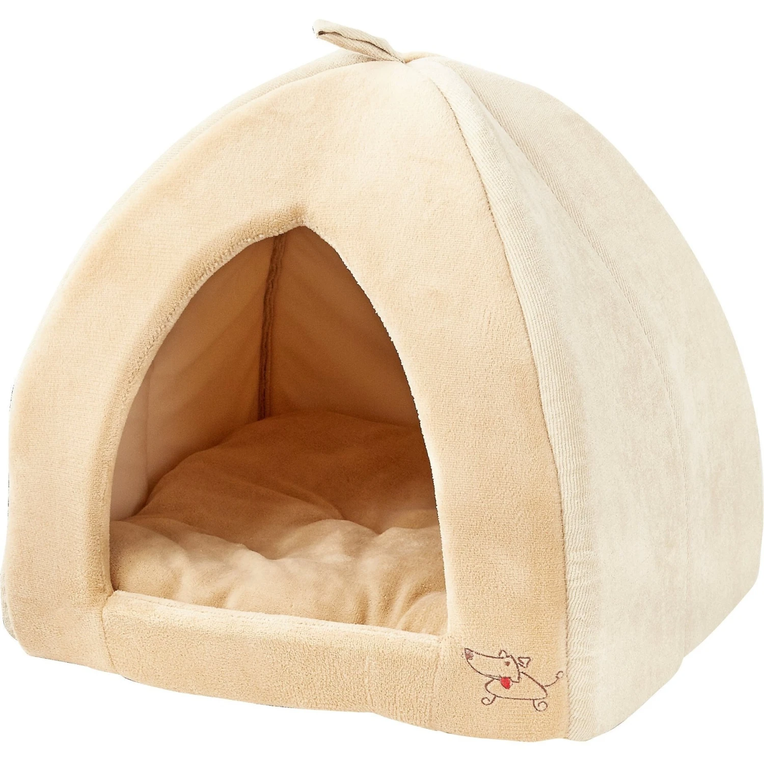 Best Pet Supplies Fleece Tent Covered Cat & Dog Bed, Tan 5 Best Pet Supplies Fleece Tent Covered Cat & Dog Bed, Tan - Image 3