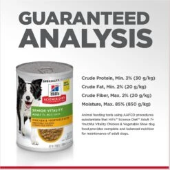 Hill's Science Diet Adult 7+ Senior Vitality Chicken & Vegetable Stew Canned Dog Food -Blue Buffalo || ROYAL CANIN || Wellness Sales 109444 PT6. AC SS1800 V1597958794