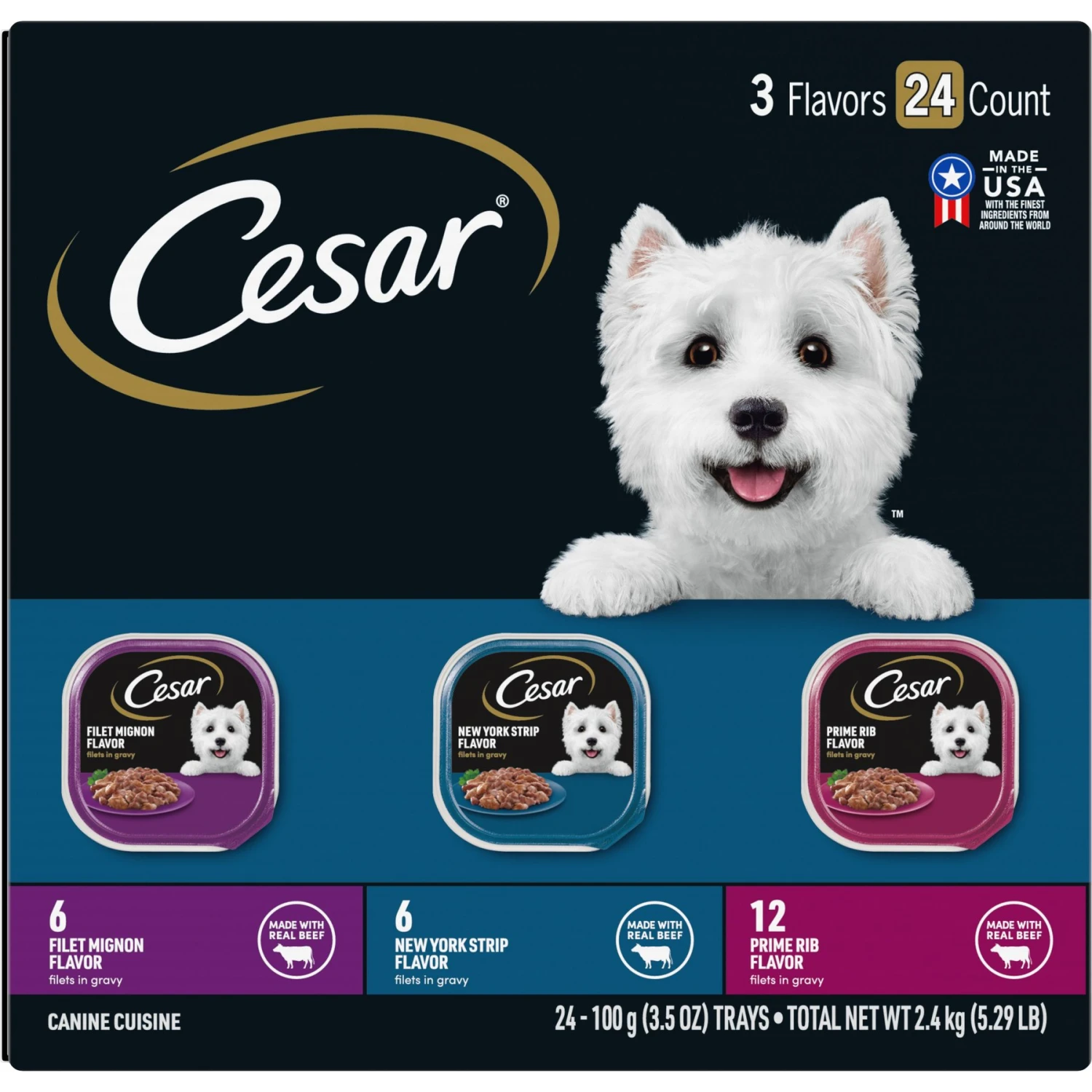 Cesar Filets In Gravy Beef Flavors Variety Pack Small Breed Adult Wet Dog Food 3 Cesar Filets In Gravy Beef Flavors Variety Pack Small Breed Adult Wet Dog Food