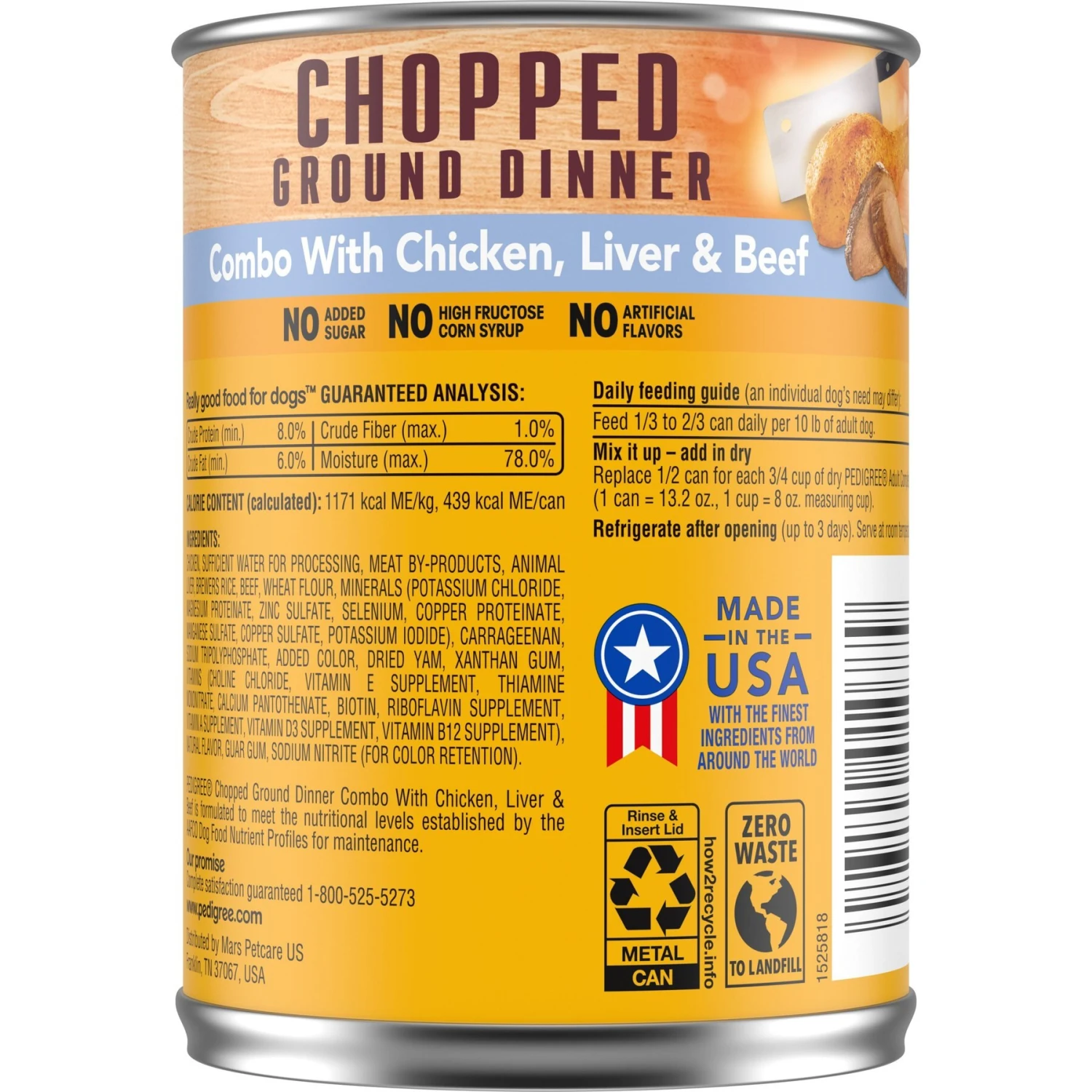 Pedigree Chopped Ground Dinner With Chicken, Beef & Liver Adult Canned Wet Dog Food 4 Pedigree Chopped Ground Dinner With Chicken, Beef & Liver Adult Canned Wet Dog Food - Image 2