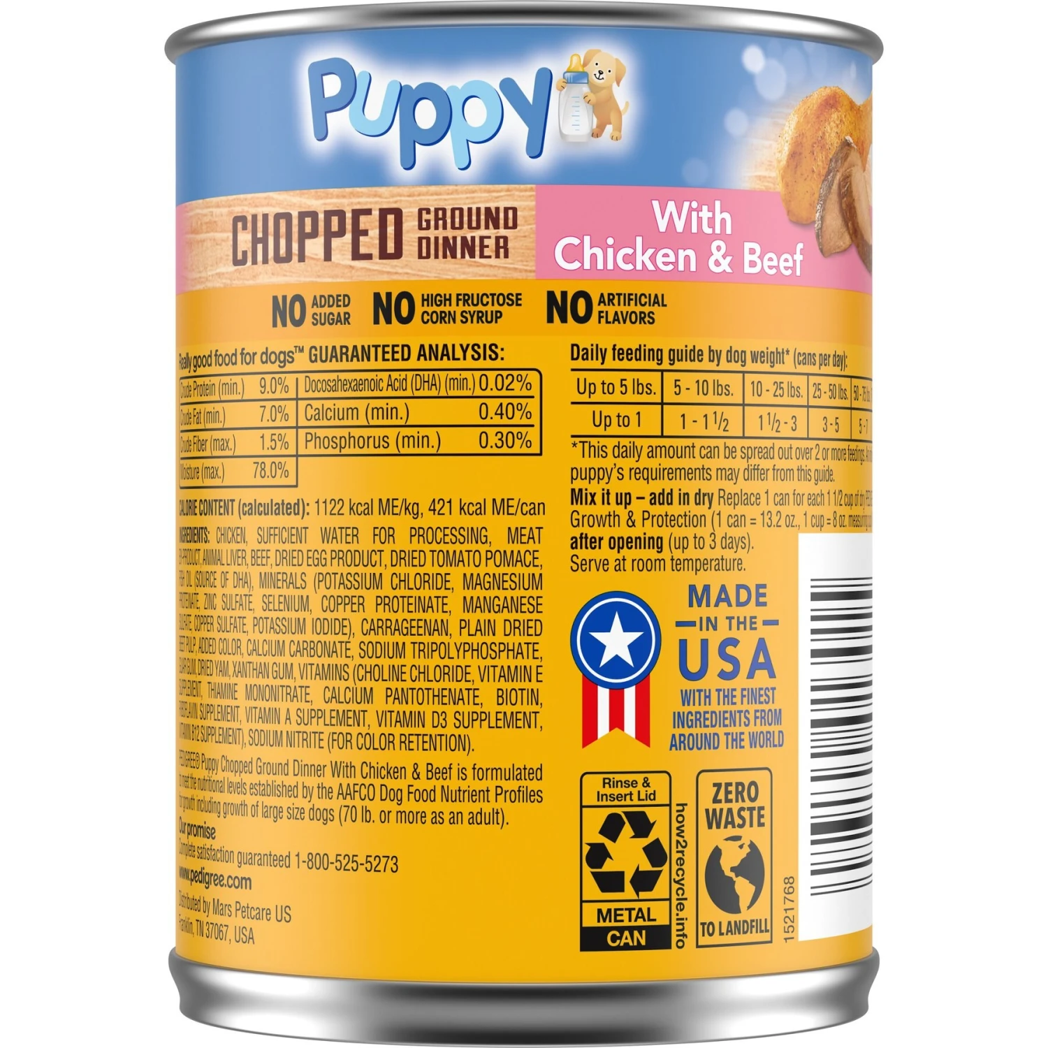 Pedigree Chopped Ground Dinner With Chicken & Beef Puppy Canned Wet Dog Food 4 Pedigree Chopped Ground Dinner With Chicken & Beef Puppy Canned Wet Dog Food - Image 2