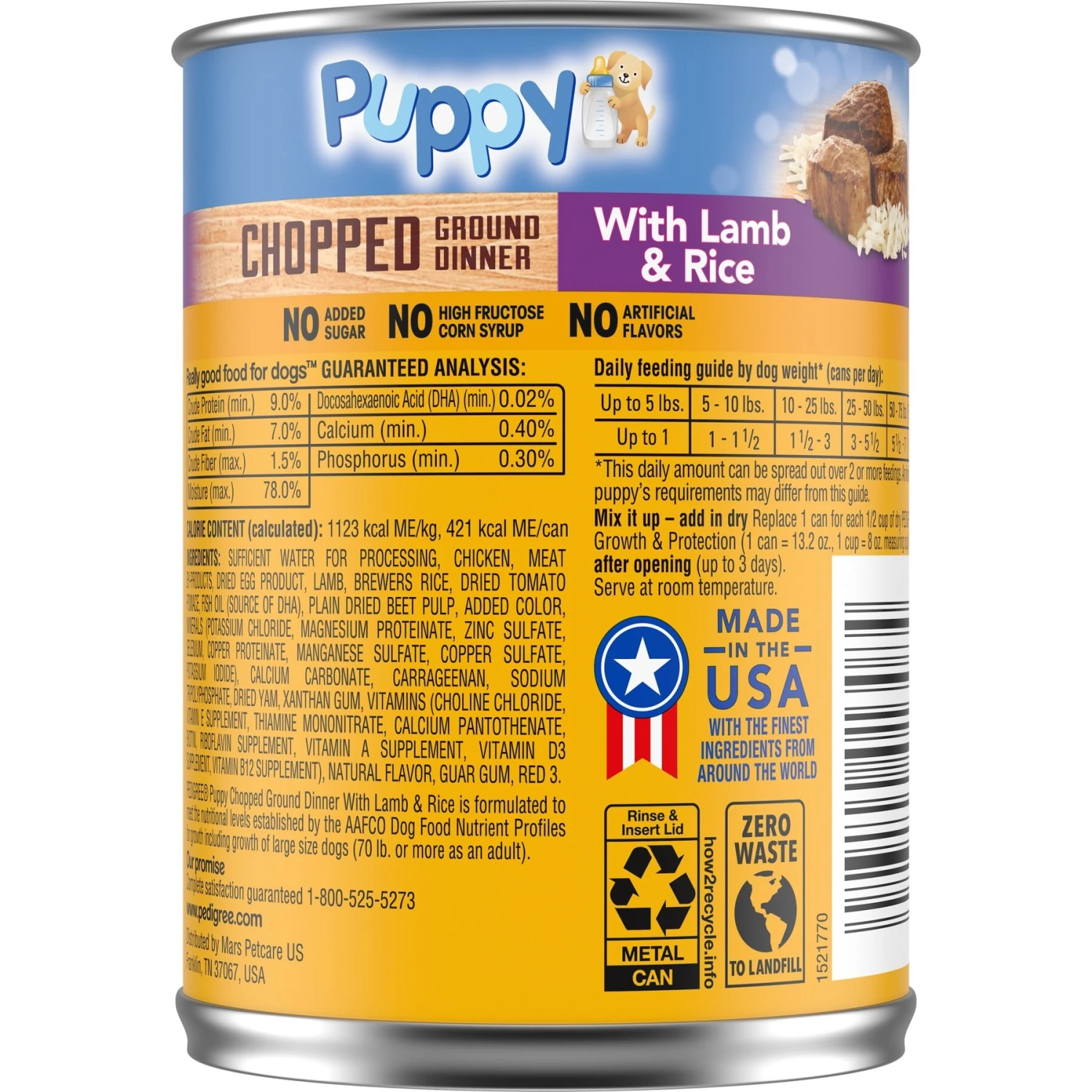 Pedigree Puppy Chopped Ground Lamb & Rice Recipe Wet Canned Dog Food 4 Pedigree Puppy Chopped Ground Lamb & Rice Recipe Wet Canned Dog Food - Image 2