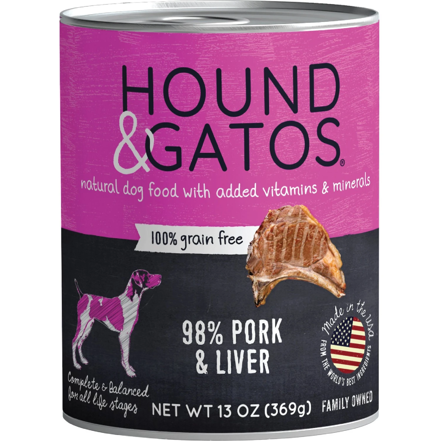 Hound & Gatos 98% Pork & Liver Grain-Free Canned Dog Food 3 Hound & Gatos 98% Pork & Liver Grain-Free Canned Dog Food