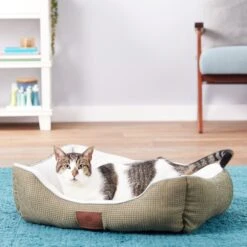 American Kennel Club AKC Box Weave Design Bolster Cat & Dog Bed -Blue Buffalo || ROYAL CANIN || Wellness Sales 115246 PT4. AC SS1800 V1566318856