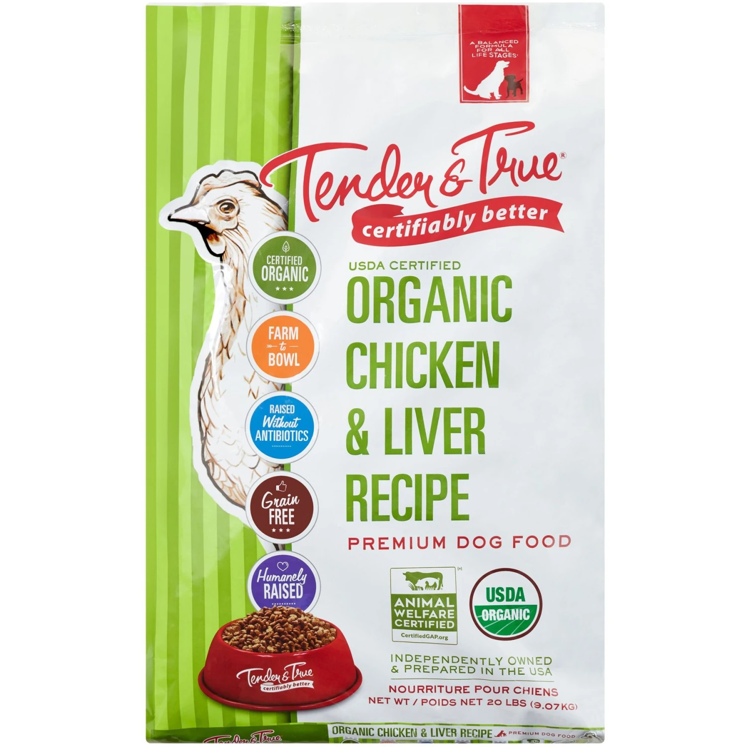 Tender & True Organic Grain-Free Chicken & Liver Recipe Dry Dog Food 3 Tender & True Organic Grain-Free Chicken & Liver Recipe Dry Dog Food