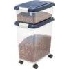 IRIS USA 2-Piece WeatherPro Airtight Stackable Dog Cat & Bird Food Pet Food Storage Container Combo & Treat Box, Navy, 35-lb -Blue Buffalo || ROYAL CANIN || Wellness Sales 116487 MAIN. AC SS1800 V1680729868