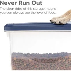 IRIS USA 2-Piece WeatherPro Airtight Stackable Dog Cat & Bird Food Pet Food Storage Container Combo & Treat Box, Navy, 35-lb -Blue Buffalo || ROYAL CANIN || Wellness Sales 116487 PT6. AC SS1800 V1494280073