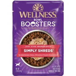 Wellness Bowl Boosters Simply Shreds Chicken, Salmon & Pumpkin Natural Grain-Free Wet Dog Food Mixer Or Topper, 2.8-oz Pouch, Case Of 12 12 Wellness Bowl Boosters Simply Shreds Chicken, Salmon & Pumpkin Natural Grain-Free Wet Dog Food Mixer Or Topper, 2.8-oz Pouch, Case Of 12 -Blue Buffalo || ROYAL CANIN || Wellness Sales 120807 PT2. AC SS1800 V1673025970