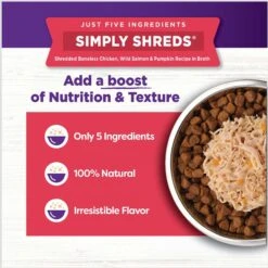 Wellness Bowl Boosters Simply Shreds Chicken, Salmon & Pumpkin Natural Grain-Free Wet Dog Food Mixer Or Topper, 2.8-oz Pouch, Case Of 12 15 Wellness Bowl Boosters Simply Shreds Chicken, Salmon & Pumpkin Natural Grain-Free Wet Dog Food Mixer Or Topper, 2.8-oz Pouch, Case Of 12 -Blue Buffalo || ROYAL CANIN || Wellness Sales 120807 PT5. AC SS1800 V1673035437