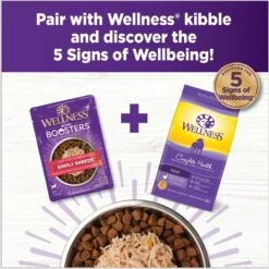 Wellness Bowl Boosters Simply Shreds Chicken, Salmon & Pumpkin Natural Grain-Free Wet Dog Food Mixer Or Topper, 2.8-oz Pouch, Case Of 12 16 Wellness Bowl Boosters Simply Shreds Chicken, Salmon & Pumpkin Natural Grain-Free Wet Dog Food Mixer Or Topper, 2.8-oz Pouch, Case Of 12 -Blue Buffalo || ROYAL CANIN || Wellness Sales 120807 PT6. AC SS1800 V1673035318