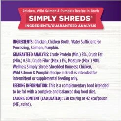 Wellness Bowl Boosters Simply Shreds Chicken, Salmon & Pumpkin Natural Grain-Free Wet Dog Food Mixer Or Topper, 2.8-oz Pouch, Case Of 12 17 Wellness Bowl Boosters Simply Shreds Chicken, Salmon & Pumpkin Natural Grain-Free Wet Dog Food Mixer Or Topper, 2.8-oz Pouch, Case Of 12 -Blue Buffalo || ROYAL CANIN || Wellness Sales 120807 PT7. AC SS1800 V1673035382