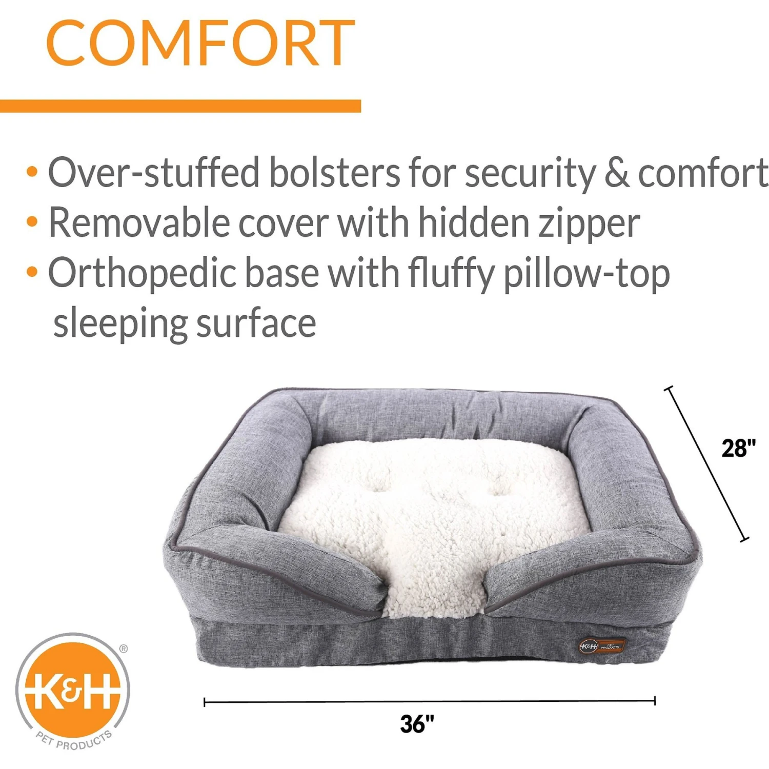 K&H Pet Products Pillow-Top Orthopedic Lounger Sofa Dog Bed 4 K&H Pet Products Pillow-Top Orthopedic Lounger Sofa Dog Bed - Image 2