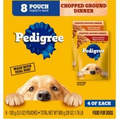 Pedigree Chopped Ground Dinner Variety Pack Featuring Bacon Adult Wet Dog Food