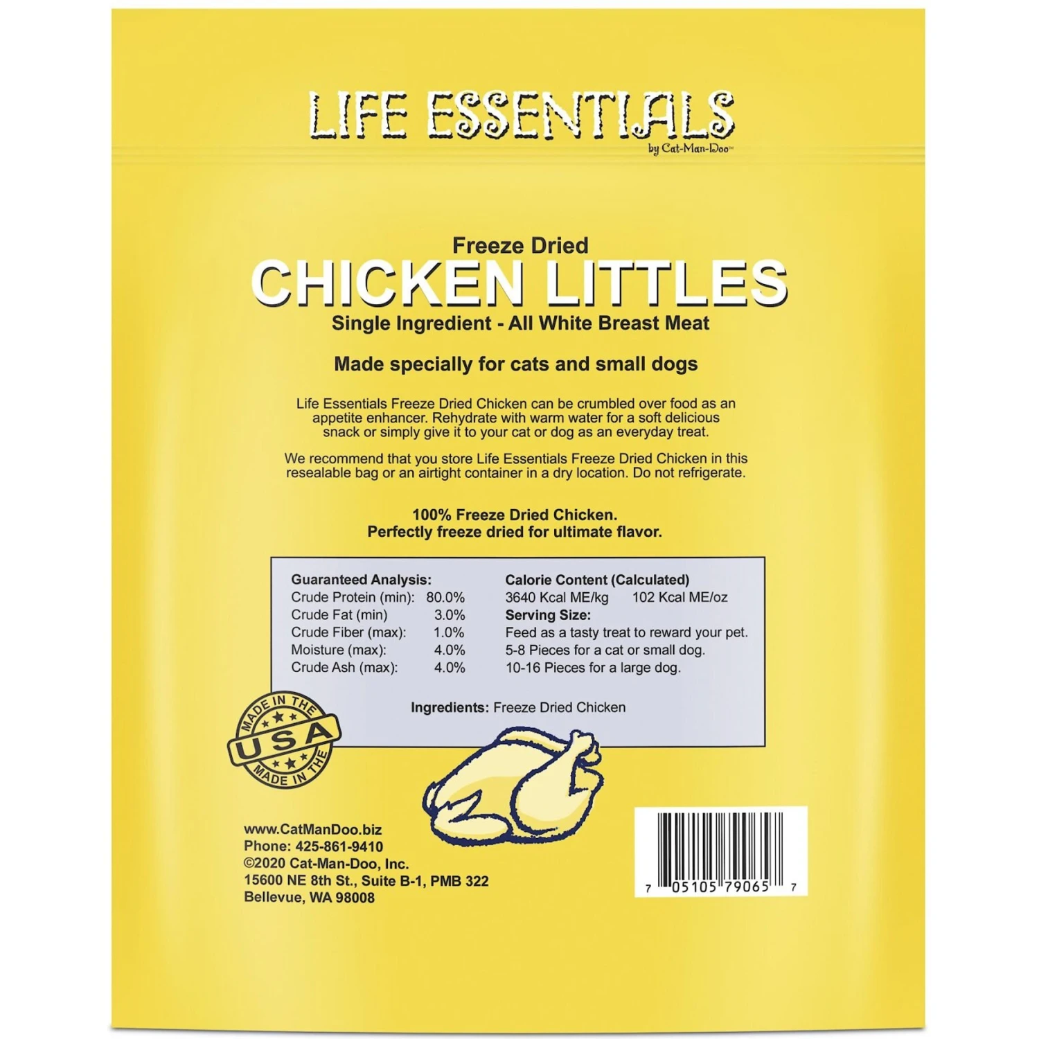 Cat-Man-Doo Life Essentials Chicken Littles Freeze-Dried Cat & Dog Treats 4 Cat-Man-Doo Life Essentials Chicken Littles Freeze-Dried Cat & Dog Treats - Image 2