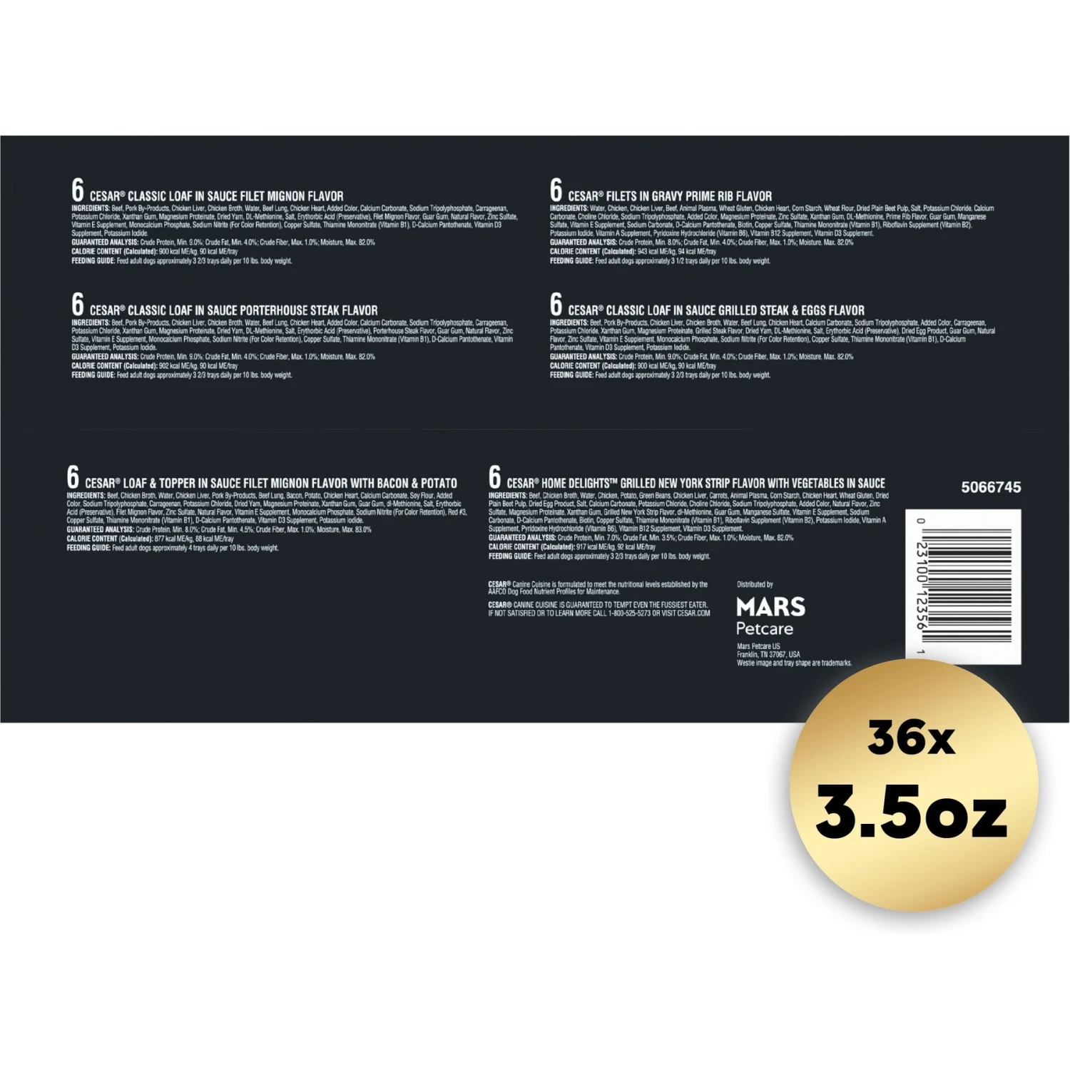 Cesar Steak Lovers Variety Pack Small Breed Adult Wet Dog Food Trays 4 Cesar Steak Lovers Variety Pack Small Breed Adult Wet Dog Food Trays - Image 2