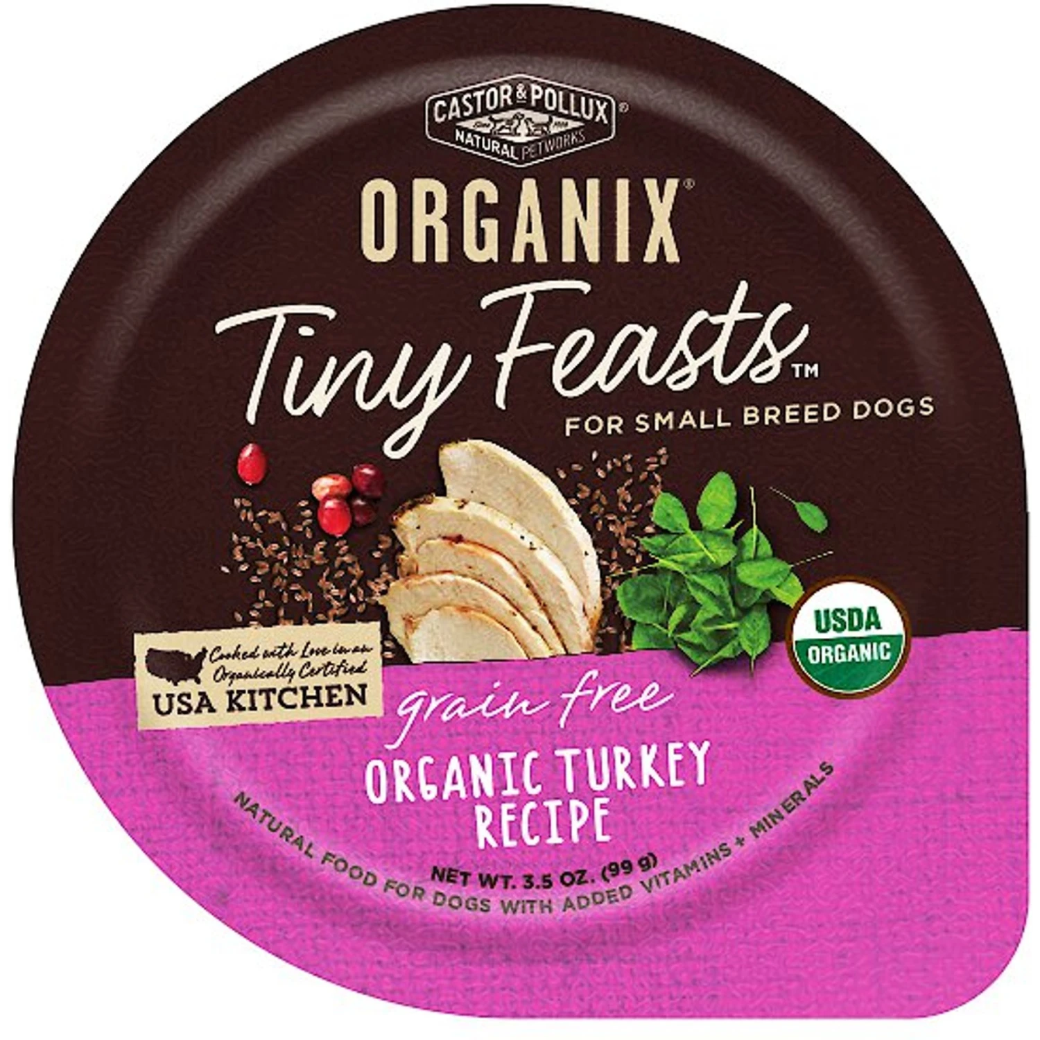 Castor & Pollux Organix Tiny Feasts Grain-Free Organic Turkey Recipe Dog Food Trays 3 Castor & Pollux Organix Tiny Feasts Grain-Free Organic Turkey Recipe Dog Food Trays
