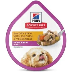 Hill's Science Diet Puppy Small & Mini Savory Stew Chicken & Vegetable Wet Dog Food Trays