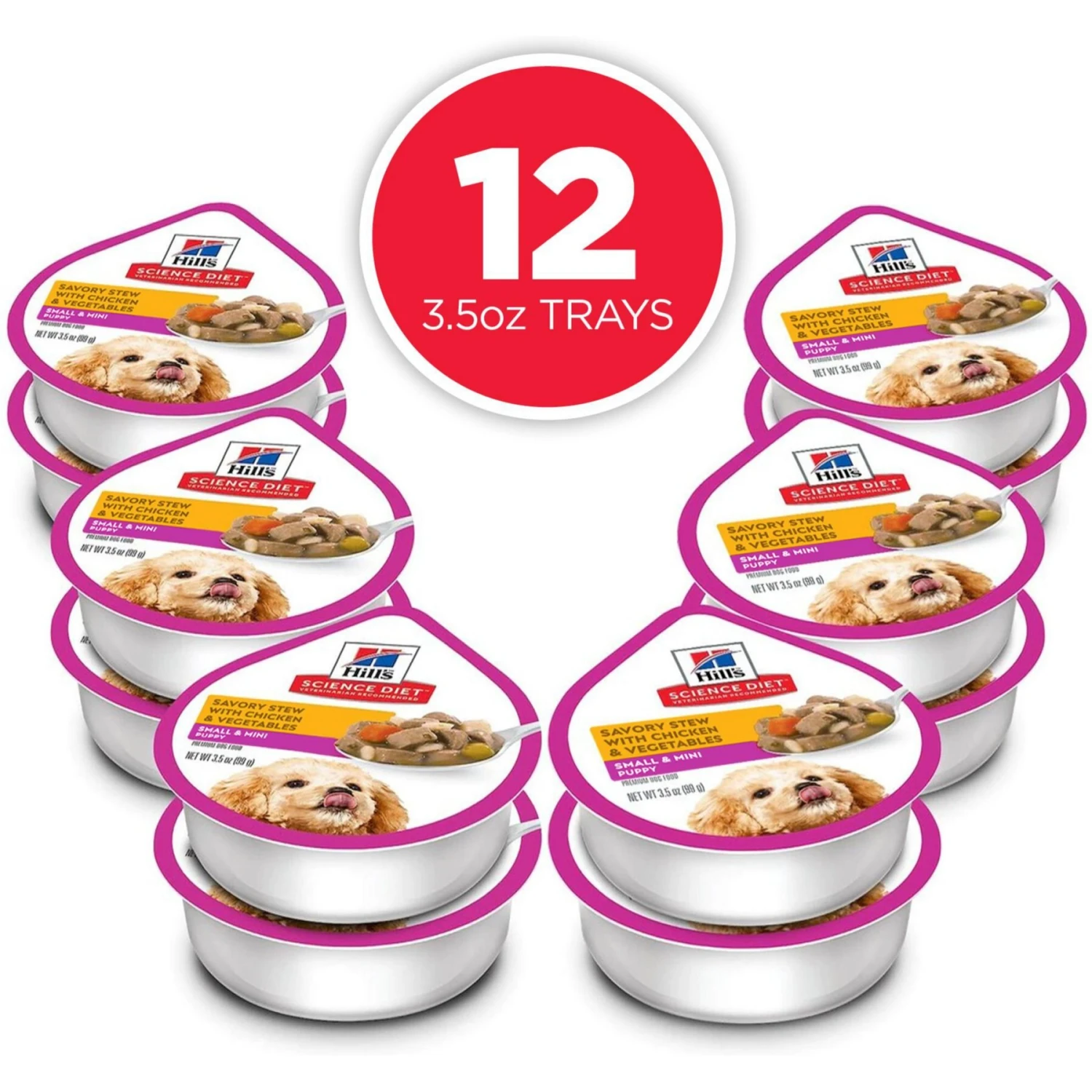 Hill's Science Diet Puppy Small & Mini Savory Stew Chicken & Vegetable Wet Dog Food Trays 5 Hill's Science Diet Puppy Small & Mini Savory Stew Chicken & Vegetable Wet Dog Food Trays - Image 3