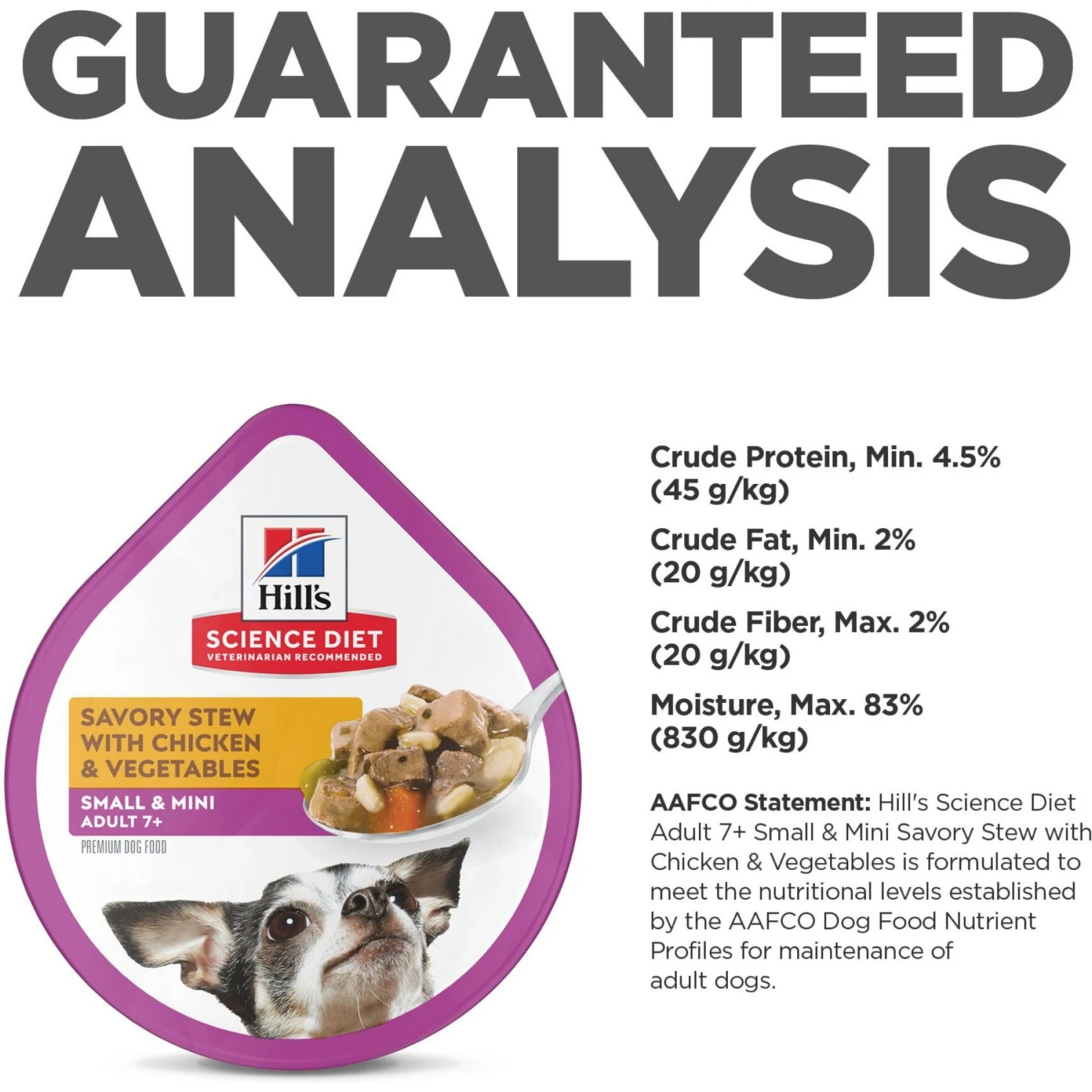 Hill's Science Diet Adult 7+ Small & Mini Savory Chicken & Vegetable Stew Dog Food Trays 9 Hill's Science Diet Adult 7+ Small & Mini Savory Chicken & Vegetable Stew Dog Food Trays - Image 7