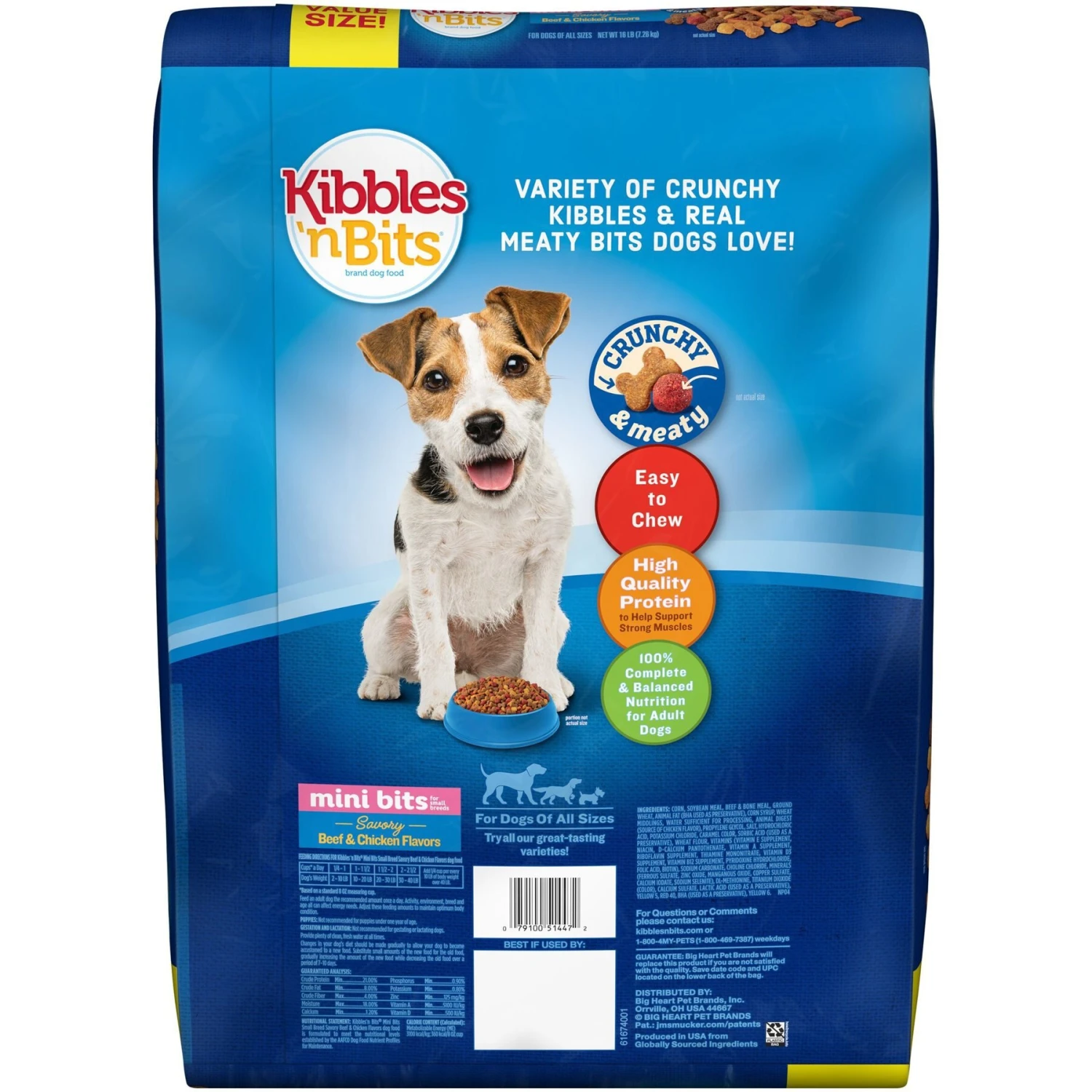 Kibbles 'n Bits Small Breed Mini Bits Savory Beef & Chicken Flavors Dry Dog Food 5 Kibbles 'n Bits Small Breed Mini Bits Savory Beef & Chicken Flavors Dry Dog Food - Image 3