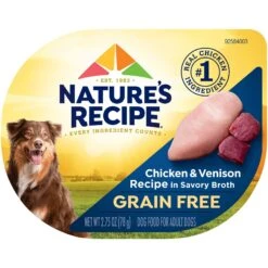 Nature's Recipe Grain-Free Chicken & Venison Recipe In Broth Wet Dog Food