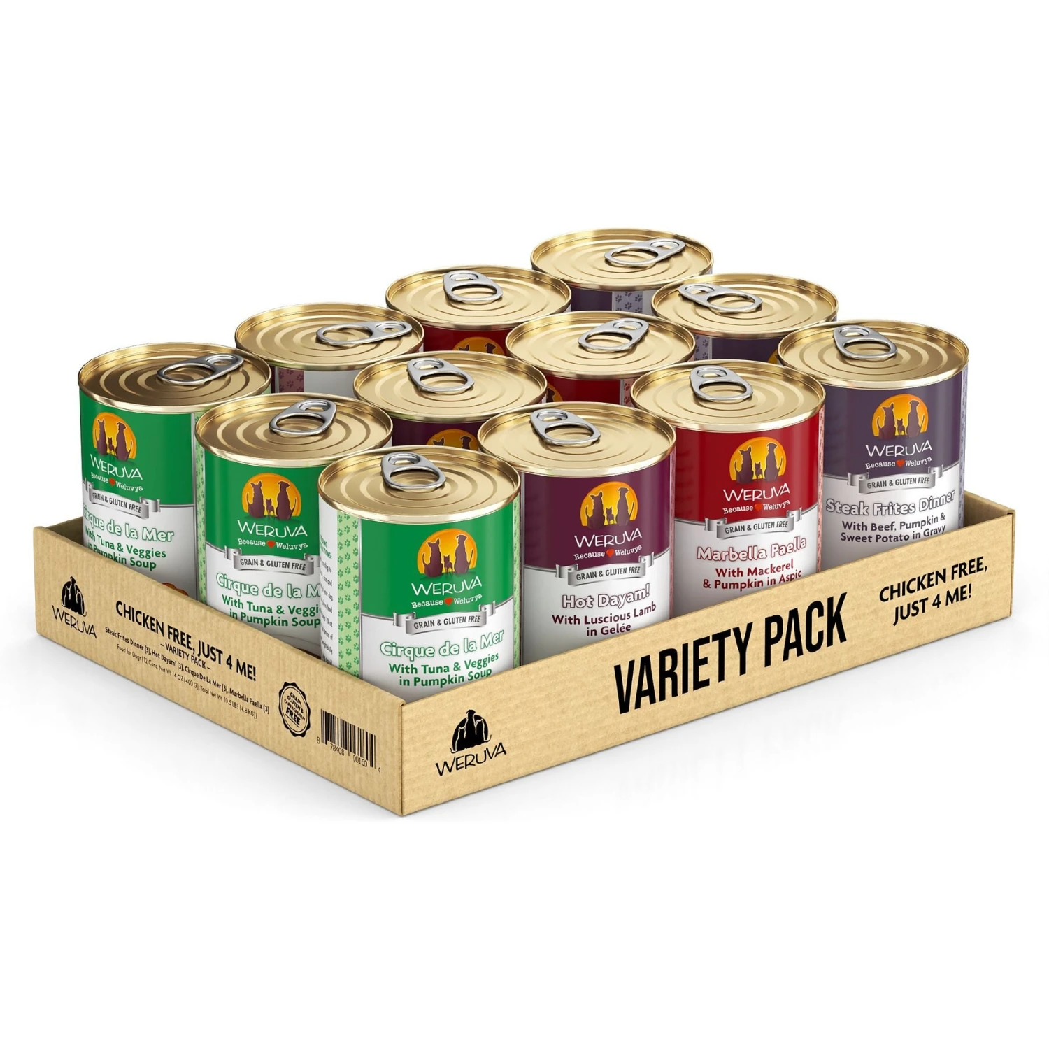Weruva Chicken-Free Just 4 Me Variety Pack Grain-Free Canned Dog Food 3 Weruva Chicken-Free Just 4 Me Variety Pack Grain-Free Canned Dog Food