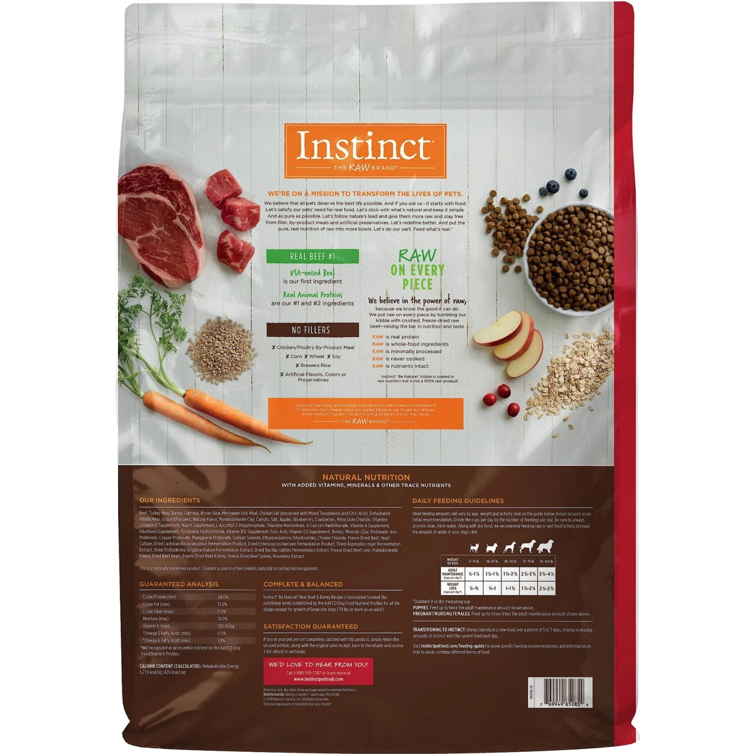 Instinct Be Natural Real Beef & Barley Recipe Freeze-Dried Raw Coated Dry Dog Food 4 Instinct Be Natural Real Beef & Barley Recipe Freeze-Dried Raw Coated Dry Dog Food - Image 2