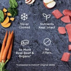 Instinct Frozen Raw Bites Grain-Free Real Beef Recipe Dog Food 14 Instinct Frozen Raw Bites Grain-Free Real Beef Recipe Dog Food -Blue Buffalo || ROYAL CANIN || Wellness Sales 143996 PT3. AC SS1800 V1668202668