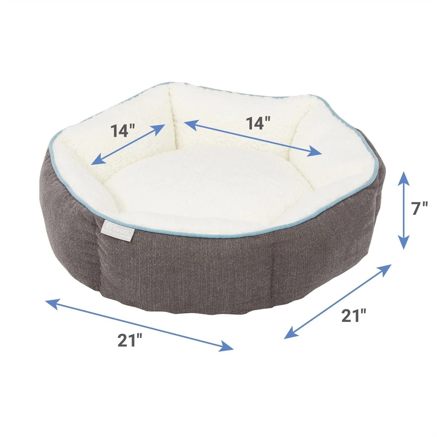 Frisco Sherpa Hexagon Bolster Cat & Dog Bed 4 Frisco Sherpa Hexagon Bolster Cat & Dog Bed - Image 2