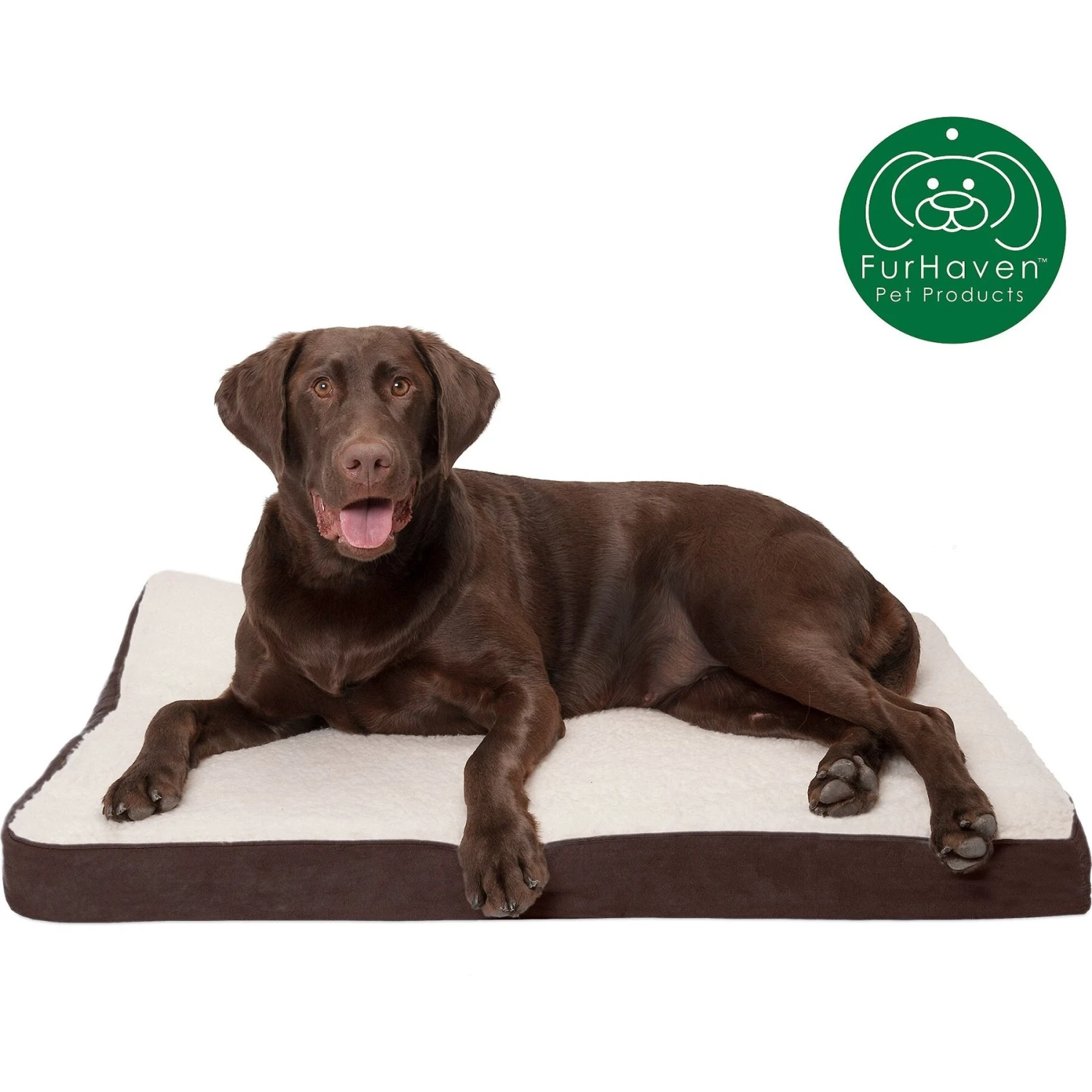 FurHaven Faux Sheepskin & Suede Deluxe Orthopedic Cat & Dog Bed With Removable Cover 6 FurHaven Faux Sheepskin & Suede Deluxe Orthopedic Cat & Dog Bed With Removable Cover - Image 4