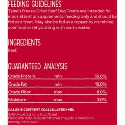 Tylee's Beef Human-Grade Freeze-Dried Dog Treats -Blue Buffalo || ROYAL CANIN || Wellness Sales 145357 PT5. AC SS1800 V1693410604