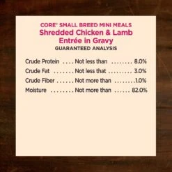 Wellness CORE Grain-Free Small Breed Mini Meals Shredded Chicken & Lamb In Gravy Dog Food Pouches -Blue Buffalo || ROYAL CANIN || Wellness Sales 145504 PT6. AC SS1800 V1611772280