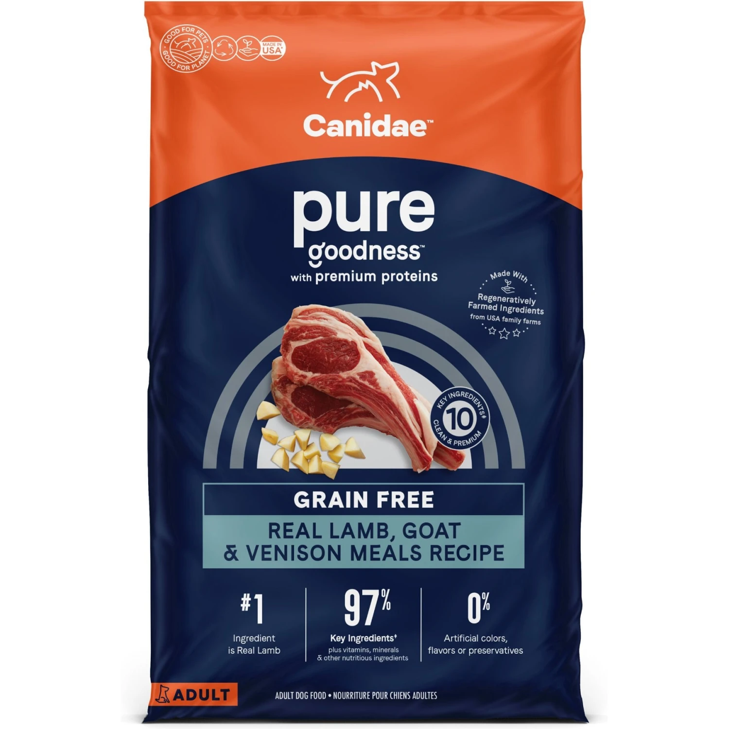 CANIDAE Grain-Free PURE Limited Ingredient Lamb, Goat & Venison Meals Recipe Dry Dog Food 3 CANIDAE Grain-Free PURE Limited Ingredient Lamb, Goat & Venison Meals Recipe Dry Dog Food