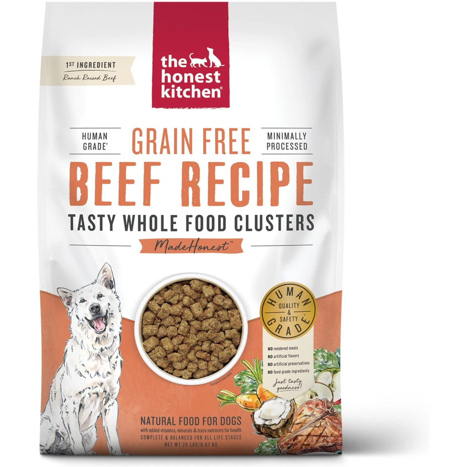 The Honest Kitchen Grain-Free Beef Whole Food Clusters Dry Dog Food 3 The Honest Kitchen Grain-Free Beef Whole Food Clusters Dry Dog Food