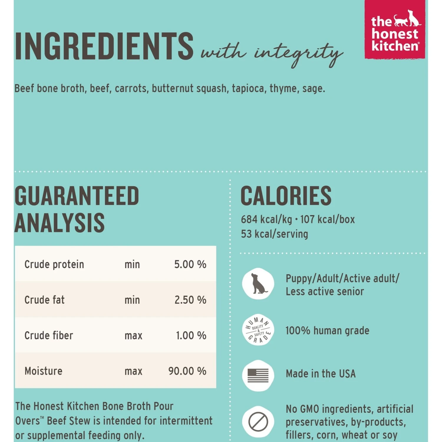 The Honest Kitchen Bone Broth POUR OVERS Beef Stew Wet Dog Food Topper 5 The Honest Kitchen Bone Broth POUR OVERS Beef Stew Wet Dog Food Topper - Image 3