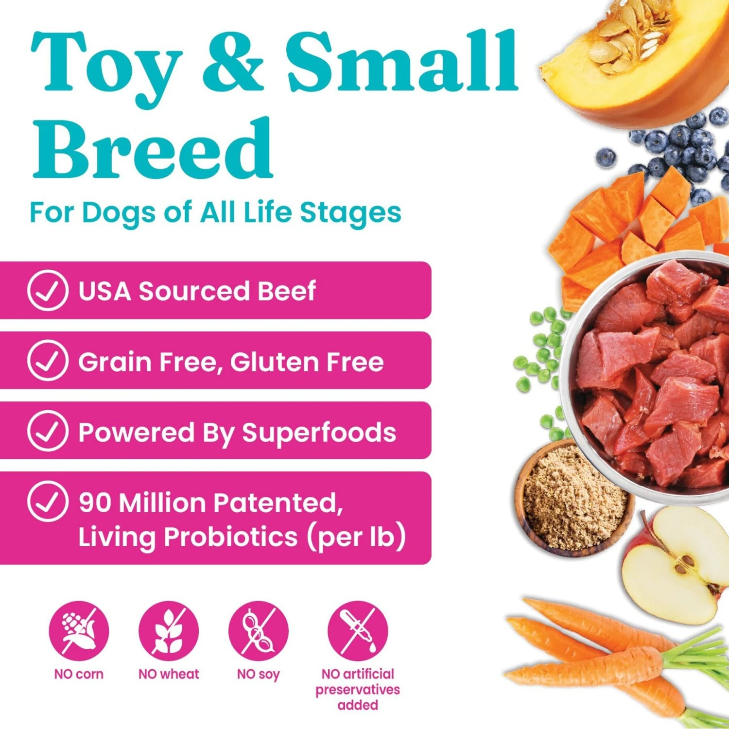 Solid Gold Mighty Mini Small & Toy Breed Grain-Free Beef, Sweet Potato & Apple Dry Dog Food 4 Solid Gold Mighty Mini Small & Toy Breed Grain-Free Beef, Sweet Potato & Apple Dry Dog Food - Image 2