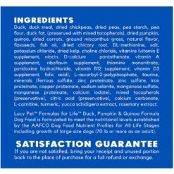 Lucy Pet Products Formulas For Life Grain-Free Duck, Pumpkin & Quinoa Formula Dry Dog Food -Blue Buffalo || ROYAL CANIN || Wellness Sales 151349 PT6. AC SS1800 V1581708780