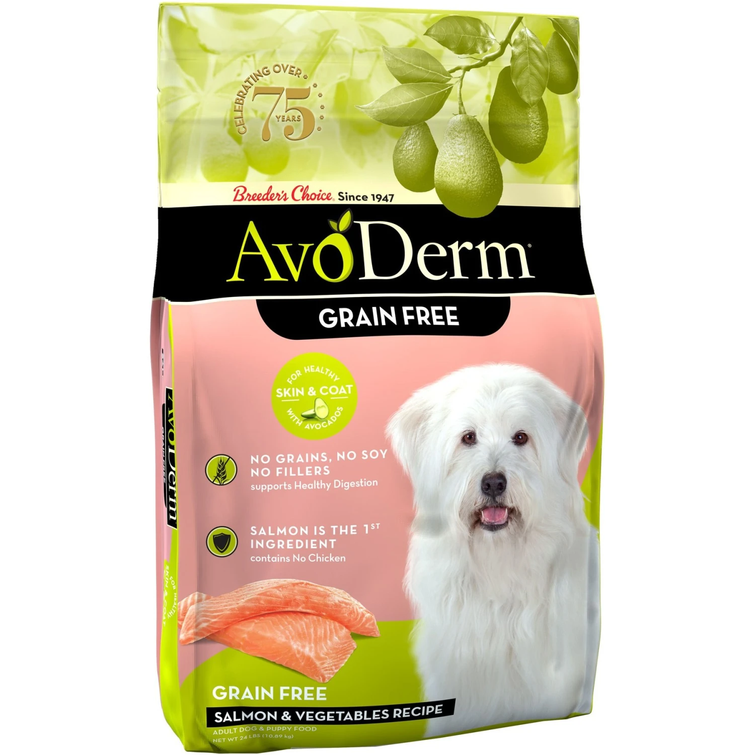 AvoDerm Natural Grain-Free Salmon & Vegetables Formula All Life Stages Dry Dog Food 3 AvoDerm Natural Grain-Free Salmon & Vegetables Formula All Life Stages Dry Dog Food