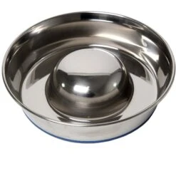 OurPets Durapet Premium Stainless Steel Slow-Feed Dog Bowl