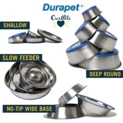 OurPets Durapet Premium Stainless Steel Cat & Dog Bowl -Blue Buffalo || ROYAL CANIN || Wellness Sales 155056 PT6. AC SS1800 V1639093338