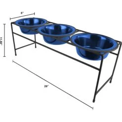 Platinum Pets Modern Triple Diner Elevated Wide Rimmed Dog & Cat Bowl 8 Platinum Pets Modern Triple Diner Elevated Wide Rimmed Dog & Cat Bowl -Blue Buffalo || ROYAL CANIN || Wellness Sales 155508 PT1. AC SS1800 V1598914605