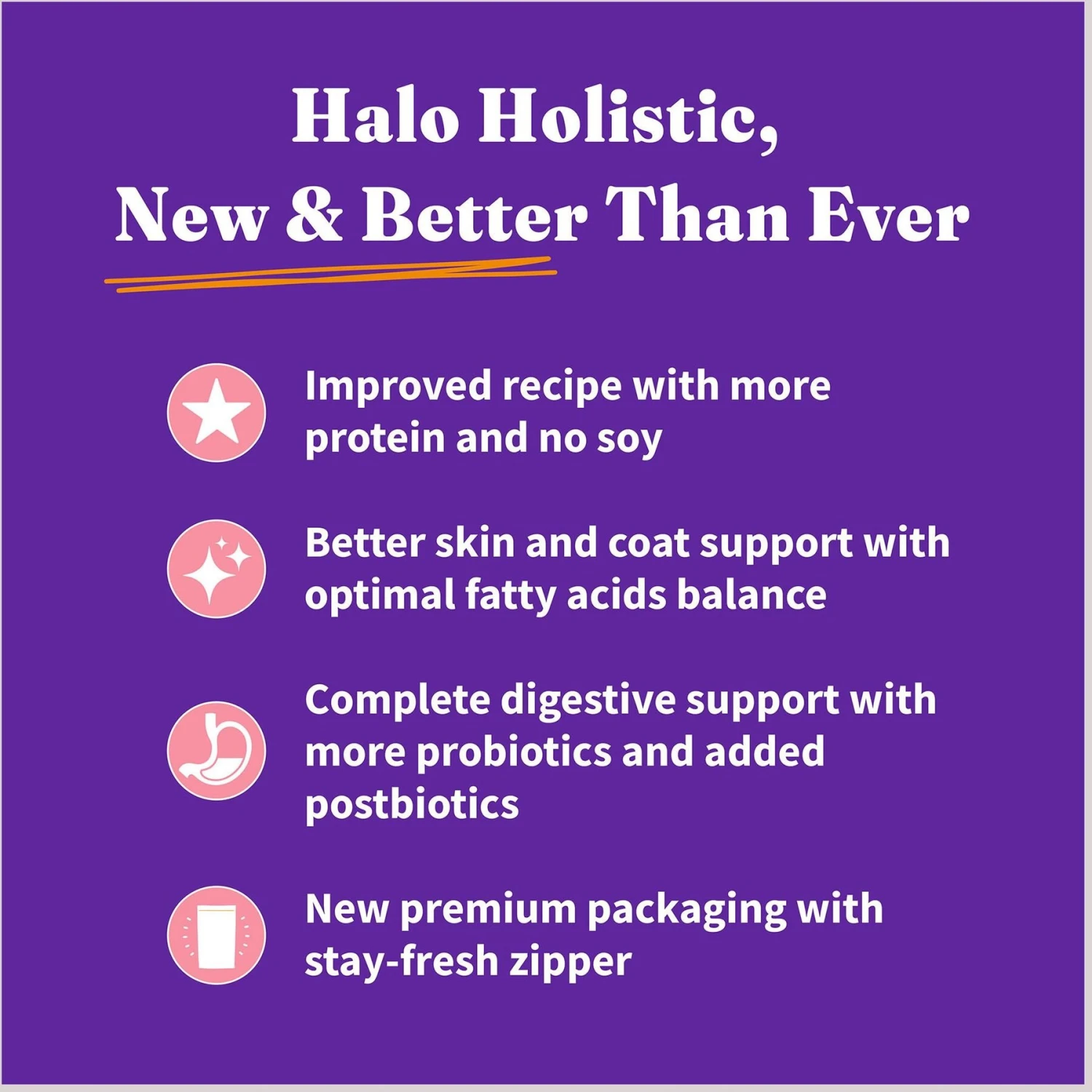 Halo Holistic Complete Digestive Health Wild-Caught Salmon & Whitefish Adult Dry Dog Food 5 Halo Holistic Complete Digestive Health Wild-Caught Salmon & Whitefish Adult Dry Dog Food - Image 3