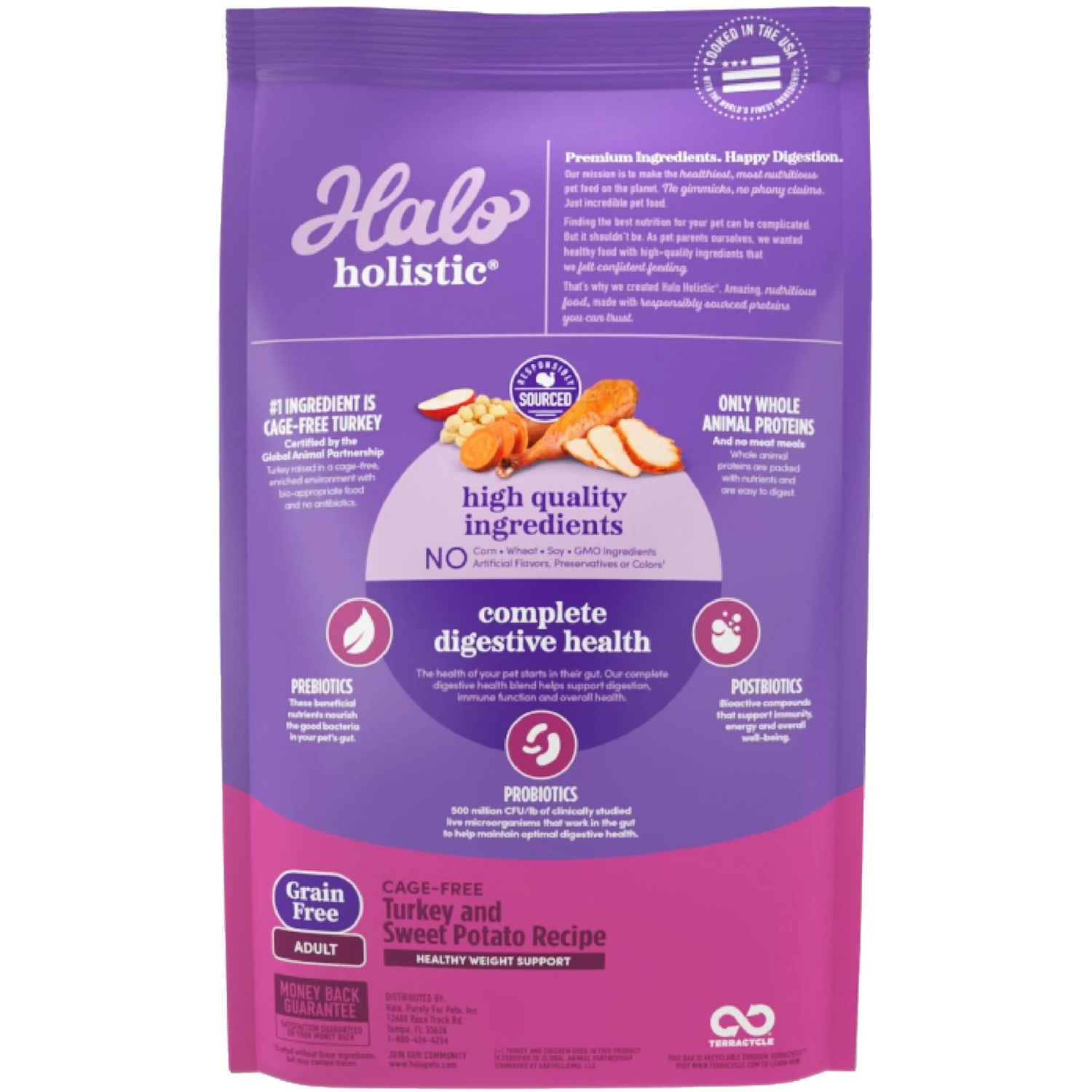 Halo Holistic Complete Digestive Health Grain-Free Turkey & Sweet Potato Dog Food Recipe Adult Dry Dog Food 4 Halo Holistic Complete Digestive Health Grain-Free Turkey & Sweet Potato Dog Food Recipe Adult Dry Dog Food - Image 2