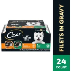 Cesar Poultry Lovers Turkey & Chicken Filets In Gravy Variety Pack Small Breed Adult Wet Dog Food Trays 13 Cesar Poultry Lovers Turkey & Chicken Filets In Gravy Variety Pack Small Breed Adult Wet Dog Food Trays -Blue Buffalo || ROYAL CANIN || Wellness Sales 159235 PT2. AC SS1800 V1695649461
