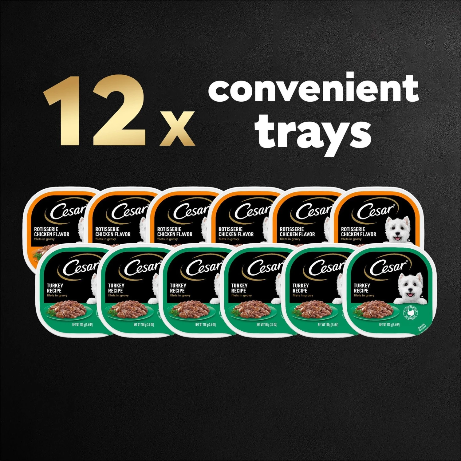 Cesar Poultry Lovers Turkey & Chicken Filets In Gravy Variety Pack Small Breed Adult Wet Dog Food Trays 10 Cesar Poultry Lovers Turkey & Chicken Filets In Gravy Variety Pack Small Breed Adult Wet Dog Food Trays - Image 8