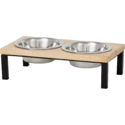 Frisco Wood Elevated Stainless Steel Double Diner Dog & Cat Bowl -Blue Buffalo || ROYAL CANIN || Wellness Sales 161144 PT1. AC SS1800 V1578432808